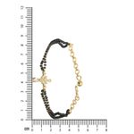Buy Jazz And Sizzle Women Gold-Plated & Black Stone Beaded American Diamond Hand Mangalsutra - Purplle