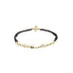 Buy Jazz And Sizzle Women Gold-Plated & Black Stone Beaded American Diamond Hand Mangalsutra - Purplle