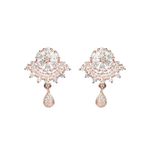 Buy Jazz And Sizzle Rose Gold-Plated Black Beaded & White AD Stone-Studded Mangalsutra With Earrings - Purplle