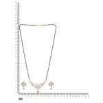 Buy Jazz And Sizzle Rose Gold-Plated Black Beaded & White AD Stone-Studded Mangalsutra With Earrings - Purplle