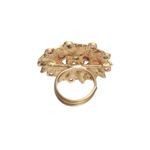 Buy Jazz And Sizzle Gold-Plated Pink & White Stone Studded Antique Finger Ring - Purplle