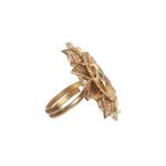 Buy Jazz And Sizzle Gold-Plated Pink & White Stone Studded Antique Finger Ring - Purplle