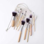 Buy Bronson Professional Super Soft bristles HD finish Bamboo 11 pc makeup brush set with pouch - Purplle