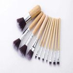 Buy Bronson Professional Super Soft bristles HD finish Bamboo 11 pc makeup brush set with pouch - Purplle