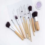 Buy Bronson Professional Super Soft bristles HD finish Bamboo 11 pc makeup brush set with pouch - Purplle
