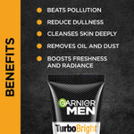 Buy Garnier MenTurbo Bright anti- pollution Double Action Face wash (50 g) - Purplle