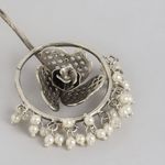 Buy Golden Peacock Oxidised Silver-Toned & Off White Beaded Floral Drop Earrings - Purplle