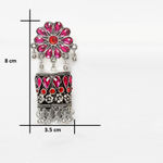Buy Moedbuille Dome Shaped Handcrafted Multi Color Enamel Silver-Plated Brass Jhumkas - Purplle