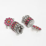 Buy Moedbuille Dome Shaped Handcrafted Multi Color Enamel Silver-Plated Brass Jhumkas - Purplle