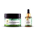 Buy Pilgrim Night Care Glow Combo-Squalane & Phyto-Retinol Glow Face Oil 30 Ml, Squalane Glow Sleeping Mask 50 Gm|Evens Complexion |Overnight Radiance Mask |Glowing Skin |Facial Kit For Women (Pack of 2) - Purplle