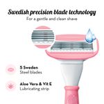 Buy Plush Irritation-Free Hair Removal Women 5-Blade Razor with Aloe Vera Lubricating Strip || Sweden-Made Stainless Steel Blades || For Easy & Safe Body Hair Removal at home || No Bumps, No Cuts || Designed for Normal-Sensitive Skin - Pack of 1 - Purplle