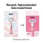Buy Plush Irritation-Free Hair Removal Women 5-Blade Razor with Aloe Vera Lubricating Strip || Sweden-Made Stainless Steel Blades || For Easy & Safe Body Hair Removal at home || No Bumps, No Cuts || Designed for Normal-Sensitive Skin - Pack of 1 - Purplle