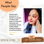 Buy Mystiq living - Almond Oil | Sweet Almond Oil | Almond Face Oil | Badam Oil | For Face, Hair, Skin & Baby Massage | Cold Pressed, Pure and Natural (Odourless) - 100 ml - Purplle