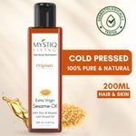 Buy Mystiq Living Originals - Extra Virgin Sesame Oil, Organic | For Hair, Body, Skin Care, Massage | Cold Pressed | 100% Pure & Natural - 200ML - Purplle