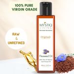 Buy Mystiq Living Flax seed Oil (100 ml) Cold Pressed | Flax Seed | Massage Oil | Flax seeds For Hair | Flaxseed Oil | For Hair, Skin & Body | 100% Pure and Natural - Purplle