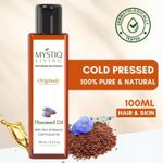 Buy Mystiq Living Flax seed Oil (100 ml) Cold Pressed | Flax Seed | Massage Oil | Flax seeds For Hair | Flaxseed Oil | For Hair, Skin & Body | 100% Pure and Natural - Purplle