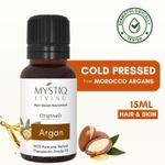 Buy Mystiq Living Argan Oil, Cold Pressed Organic, Pure Moroccan Argan Oil For Hair, Skin, Face Beard - 15 ml - Purplle
