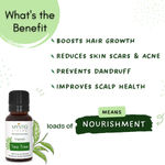 Buy Mystiq Living Tea Tree Essential Oil (15 ML) For Skin & Hair, Pure Australian Tea Tree Oil For Hair, Scalp, Face Care, Acne & Pimples, 100% Pure, Natural & Undiluted Essential Oil - Purplle
