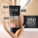 Buy FACES CANADA All Day Hydra Matte Foundation | 3-in-1 Foundation + Moisturizer + SPF30 | 10HR Long Wear | Buildable Coverage | Rose Ivory, 25ml - Purplle