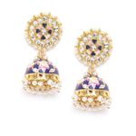 Buy Golden Peacock Navy Blue Contemporary Jhumkas Earrings - Purplle