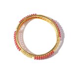 Buy YouBella Set of 2 Pink Gold-Toned Stone-Studded Bangles - Purplle