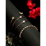 Buy YouBella Women 4 Gold-Toned & White Gold-Plated Kada Bracelet - Purplle