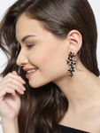 Buy YouBella Black Gold-Plated Contemporary Drop Earrings - Purplle