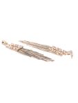 Buy YouBella Brown Silver-Toned Artificial Stone Studded Geometric Tasselled Drop Earrings - Purplle