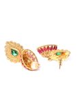 Buy YouBella Green Red Gold-Plated Stone-Studded Textured Jewellery Set - Purplle