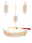 Buy YouBella White Gold-Plated Stone-Studded Handcrafted Jewellery Set - Purplle