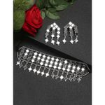 Buy YouBella Silver-Toned & Beaded Mirror Work Jewellery Set - Purplle