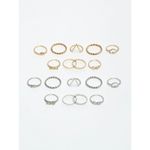 Buy YouBella Set Of 18 Gold-Toned & Silver-Toned Textured Finger Rings - Purplle