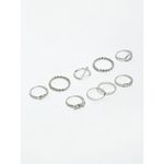 Buy YouBella Set Of 18 Gold-Toned & Silver-Toned Textured Finger Rings - Purplle