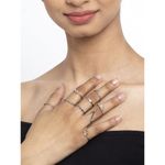 Buy YouBella Set Of 18 Gold-Toned & Silver-Toned Textured Finger Rings - Purplle
