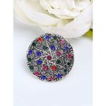 Buy YouBella Silver-Plated Blue Orange Stone-Studded Afgan Adjustable Finger Ring - Purplle