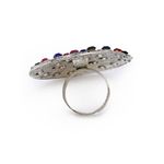 Buy YouBella Silver-Plated Blue Orange Stone-Studded Afgan Adjustable Finger Ring - Purplle