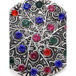 Buy YouBella Silver-Plated Blue Orange Stone-Studded Afgan Adjustable Finger Ring - Purplle