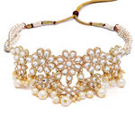 Buy Karatcart Gold Plated Pearl Beaded Kundan Choker Necklace Set - Purplle