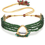 Buy Karatcart Gold Plated Green Crystal Polki Kundan Choker Necklace Set - Purplle