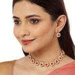 Buy Karatcart Handcrafted Gold Plated Red Kundan Choker Necklace Set - Purplle