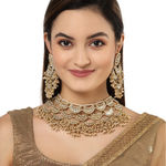 Buy Karatcart Gold Plated Pearl Choker Necklace Set for Women - Purplle