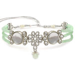 Buy Karatcart Oxidised Silver Light Green Multistrand Embellished Choker Necklace Setfor Women - Purplle