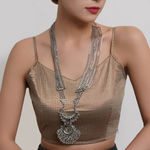 Buy Karatcart Oxidised Silver Peacock Design Kundan Rani Haar Necklace for Women - Purplle