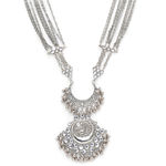 Buy Karatcart Oxidised Silver Peacock Design Kundan Rani Haar Necklace for Women - Purplle
