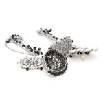 Buy Karatcart Oxidised Silver Black Crystal Studded Kundan Jhumki Earrings with Maangtikka - Purplle