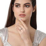 Buy Karatcart Platinum Plated Silver Crystal Elegant Couple Adjustable Ring for Men and Women - Purplle