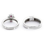 Buy Karatcart Platinum Plated Silver Crystal Elegant Couple Adjustable Ring for Men and Women - Purplle