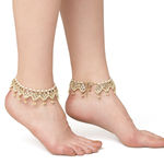 Buy Karatcart Gold Plated Drop Kundan Anklet for Women - Purplle