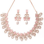 Buy Karatcart Pink American Diamond Choker Necklace Set - Purplle