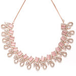 Buy Karatcart Pink American Diamond Choker Necklace Set - Purplle